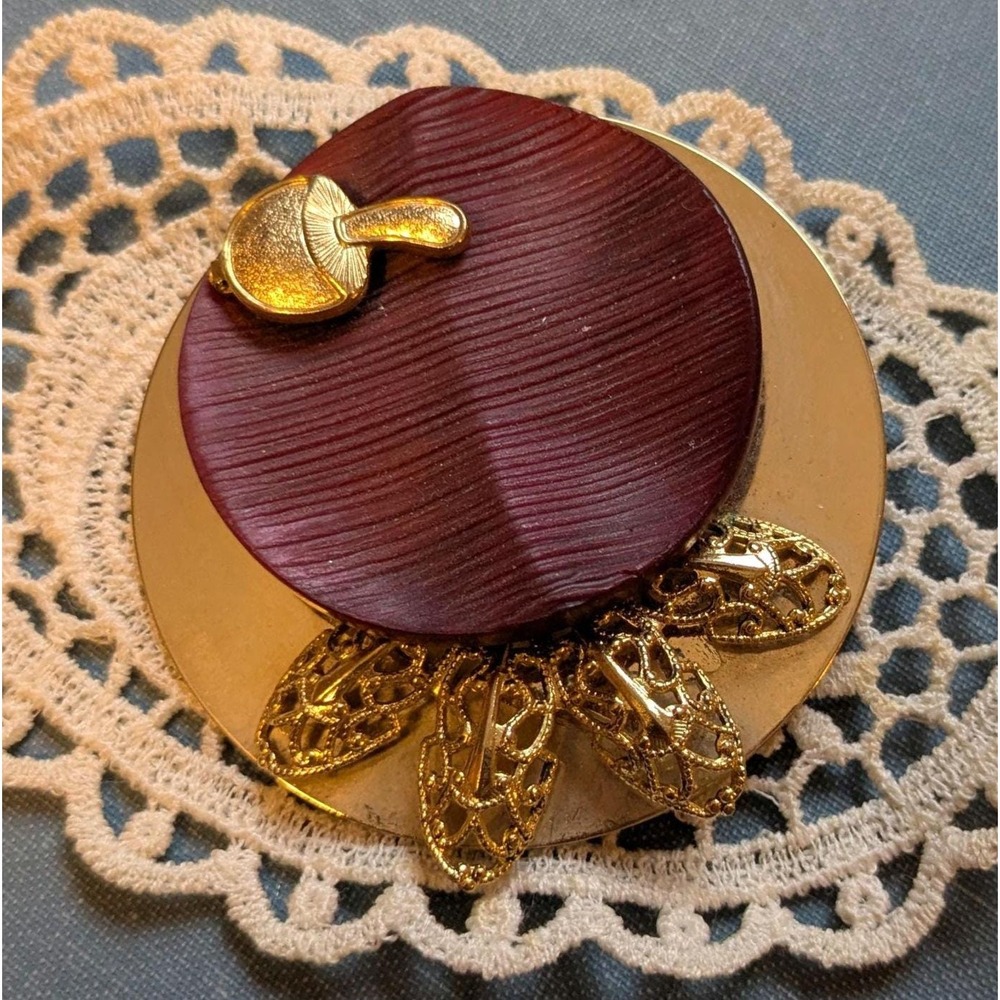 Vintage Mushroom Brooch, Large Statement Pin, Retro Modernist Jewelry‎